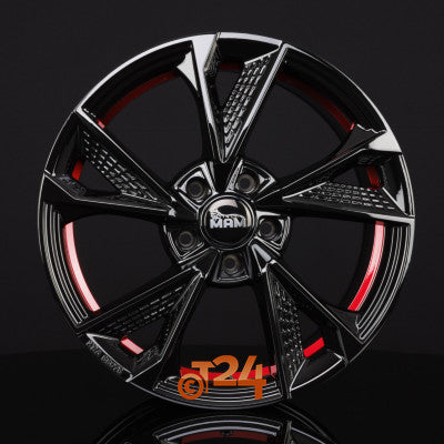 MAM Velgen - MAM RS6 Black Painted Red Inside  - 19 inch