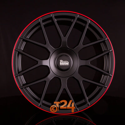 MAM Velgen - MAM GT1 Matt Black Lip Red  - 19 inch