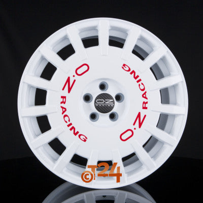 OZ Velgen - RALLY RACING Race White + Red Lettering - 17 inch