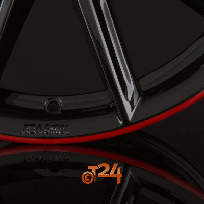 BORBET Velgen - LX Black Glossy Rim Red - 18 inch