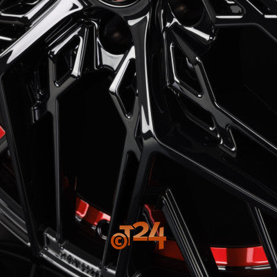 KESKIN Velgen - KT25 Black Painted Red Inside (BPRI) - 20 inch