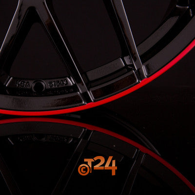 MAM Velgen - MAM GT1 Black Painted Lip Red  - 18 inch