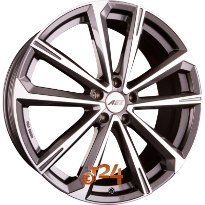 AEZ Velgen - ARUBA DARK - Gunmetal Glanzend Frontpoliert - 18 inch