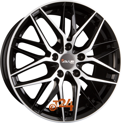 AVUS Racing Velgen - AF19 Black Polished - 18 inch