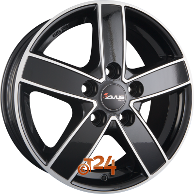 AVUS Racing Velgen - AC-V51 Black Polished - 17 inch