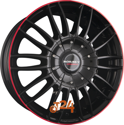 BORBET Velgen - CW3 Black Glossy Red Ring - 18 inch