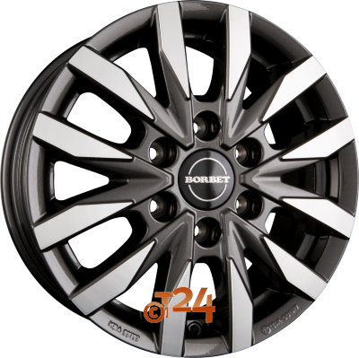 BORBET Velgen - CW6 Mistral Anthracite Glossy Polished - 16 inch