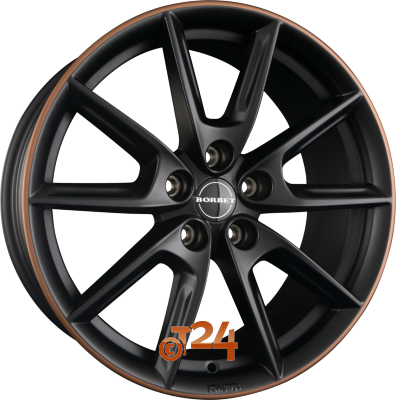 BORBET Velgen - LX Black Matt Rim Copper - 18 inch