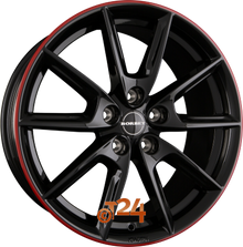 BORBET Velgen - LX Black Glossy Rim Red - 19 inch