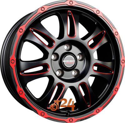BORBET Velgen - CW8 Red Rim Window Polished Matt - 18 inch