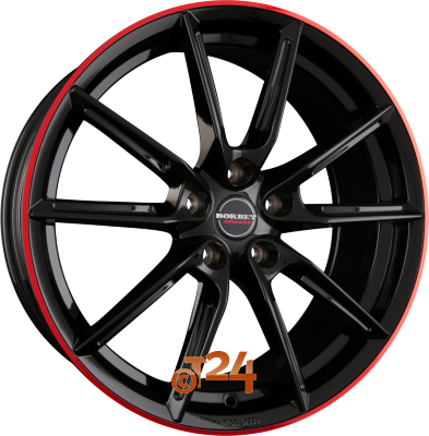 BORBET Velgen - LX Black Glossy Rim Red - 19 inch