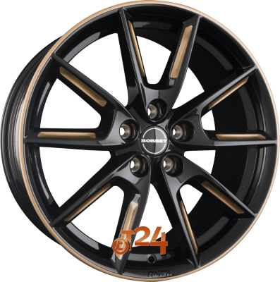 BORBET Velgen - LX Black Glossy Gold Spoke Rim - 18 inch