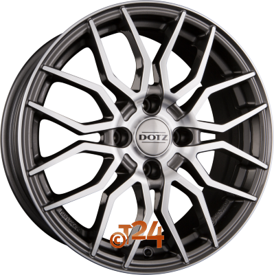DOTZ Velgen - LIMEROCK DARK - Gunmetal Frontpoliert - 17 inch