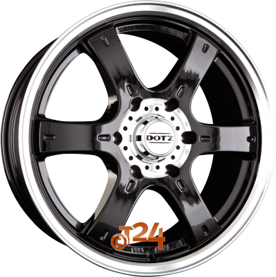 DOTZ Velgen - CRUNCH Matt BLack / Polished Lip - 17 inch