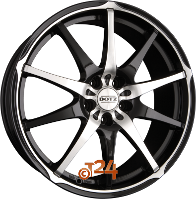 DOTZ Velgen - SHURIKEN Schwarz Glanz Frontpoliert - 19 inch