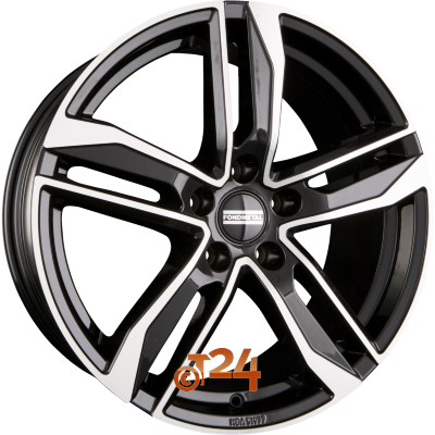FONDMETAL Velgen - HEXIS Glossy Black Machined - 18 inch