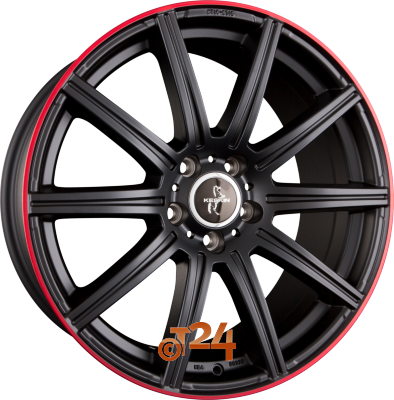 KESKIN Velgen - KT16 DYNAMIC Matt Black Lip Red (MBLR) - 19 inch