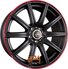 KESKIN Velgen - KT16 DYNAMIC Matt Black Lip Red (MBLR) - 19 inch