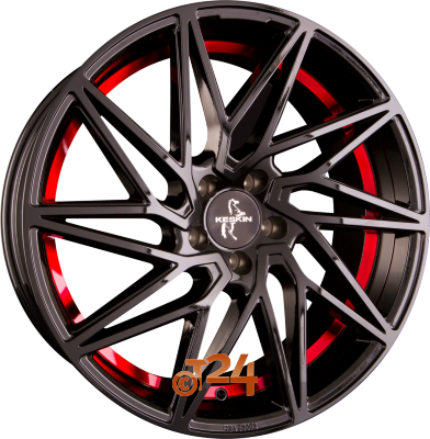 KESKIN Velgen - KT20 FUTURE Black Painted Red Inside (BPRI) - 18 inch