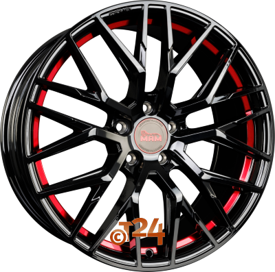 MAM Velgen - MAM RS4 Black Painted Red Inside  - 20 inch