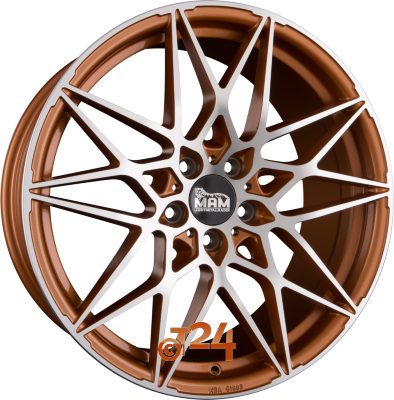 MAM Velgen - MAM B2 Orange Front Polished  - 20 inch