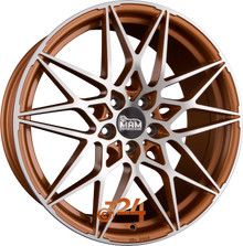 MAM Velgen - MAM B2 Orange Front Polished  - 20 inch