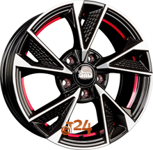 MAM Velgen - MAM RS6 Black Front Polish Red Inside  - 16 inch