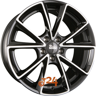 MAM Velgen - MAM A5 Black Front Polished  - 18 inch