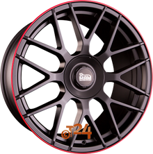 MAM Velgen - MAM GT1 Matt Black Lip Red  - 18 inch