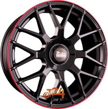 MAM Velgen - MAM GT1 Black Painted Lip Red  - 18 inch