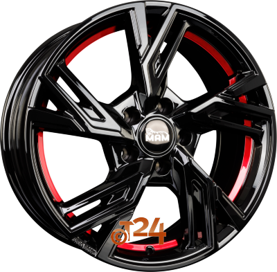 MAM Velgen - MAM RS5 Black Painted Red Inside  - 18 inch