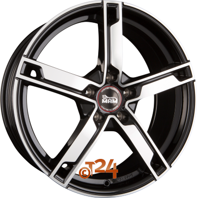 MAM Velgen - MAM W4 Black Front Polished  - 16 inch