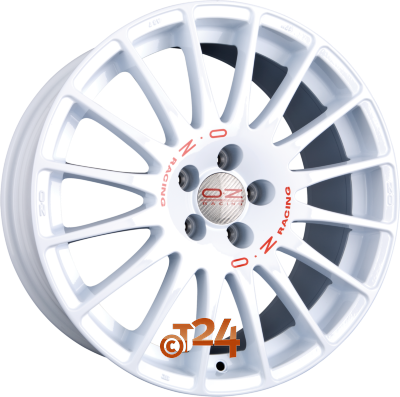 OZ Velgen - SUPERTURISMO WRC Race White + Red Lettering - 15 inch
