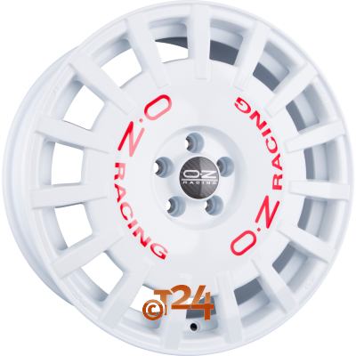 OZ Velgen - RALLY RACING Race White + Red Lettering - 17 inch