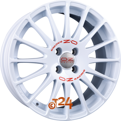 OZ Velgen - SUPERTURISMO WRC Race White + Red Lettering - 17 inch