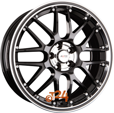 PLATIN Velgen - P 61 Schwarz, Rand Poliert, Rand Schwarz - 15 inch