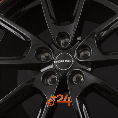 BORBET Velgen - LX Black Glossy Rim Red - 18 inch