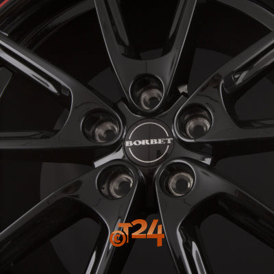 BORBET Velgen - LX Black Glossy Rim Red - 19 inch