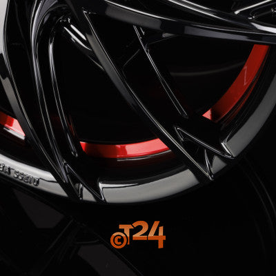 KESKIN Velgen - KT24 Black Painted Red Inside (BPRI) - 19 inch
