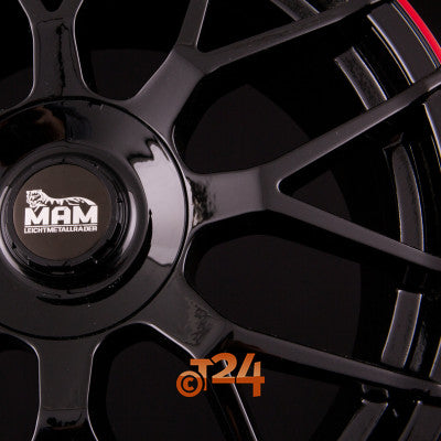 MAM Velgen - MAM GT1 Black Painted Lip Red  - 18 inch