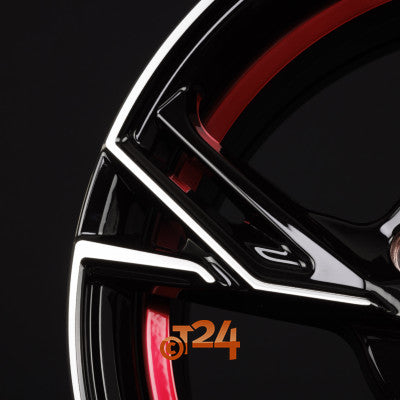 MAM Velgen - MAM RS5 Black Front Polish Red Inside  - 16 inch