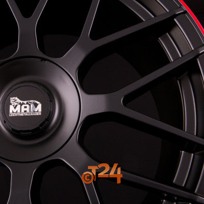 MAM Velgen - MAM GT1 Matt Black Lip Red  - 18 inch